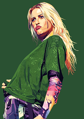 Emily Armstrong in Green Jersey Art