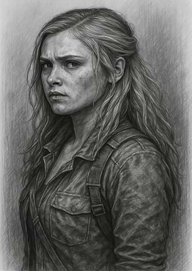 Pencil Portrait of Clarke Griffin The 100
