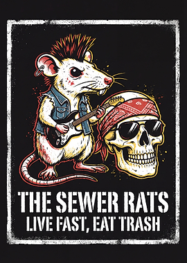 Punk Rat Band with Skull
