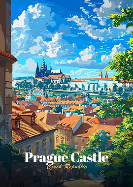 Prague Castle, Czech Republic Illustration