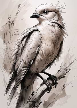 Elegant Bird Perched on Branch