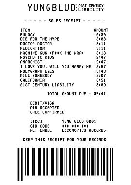 Yungblud 21st Century Liability Receipt