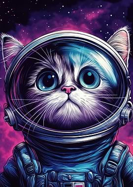 Astronaut Cat in Space