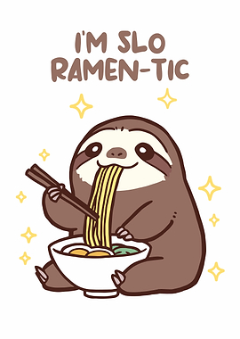 Sloth Ramen-tic Cartoon