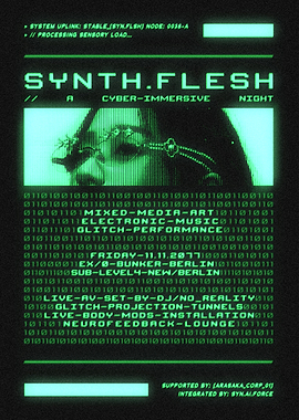 Synth.Flesh Cyber Rave Poster