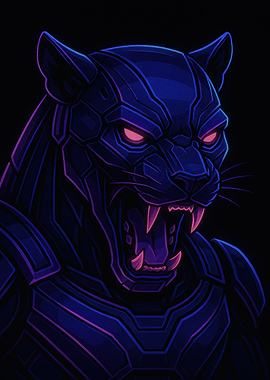 Cyberpunk Panther Portrait