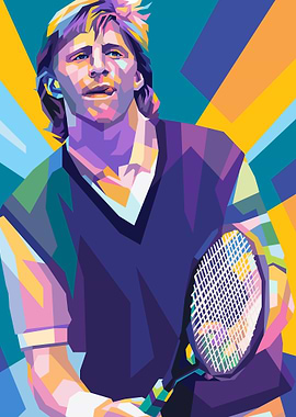 Boris Becker in Pop art illustration