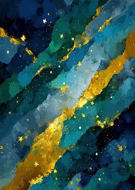 Abstract Starry Night Painting