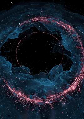 Abstract Nebula with Circular Light