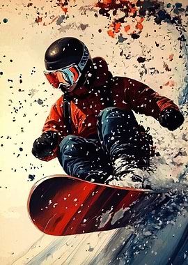 Snowboarder in Action