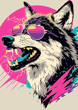 Cool Wolf with Sunglasses