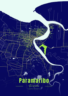 Paramaribo, Suriname City Map