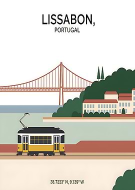 Lisbon, Portugal Travel Poster