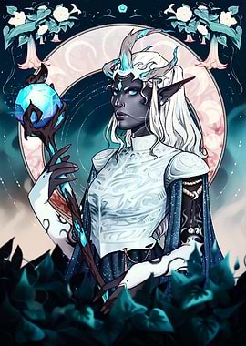 Dark Elf Queen with Crystal Orb