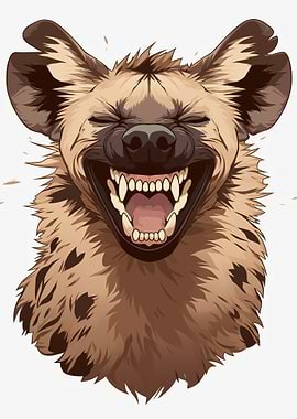 Laughing Hyena Cartoon Portrait
