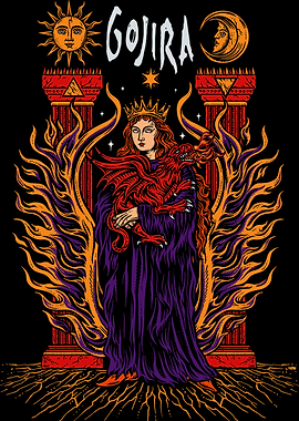 Gojira Queen and Dragon Art