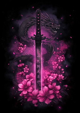 Pink Dragon Katana