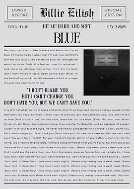 Billie Eilish - Blue Lyrics Report