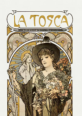 La Tosca Art Nouveau Poster, alphonse mucha art
