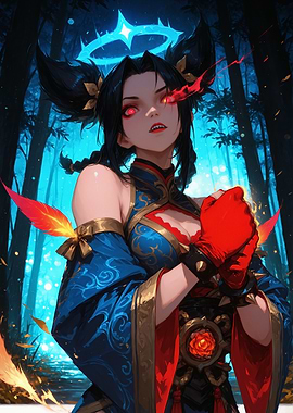 Anime Girl with Red Eyes