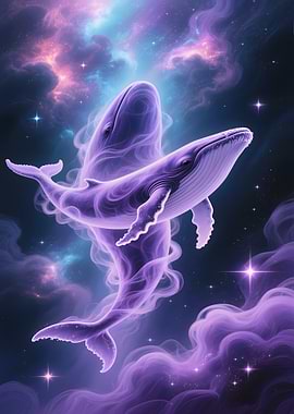 Cosmic Whale Pair in Nebula