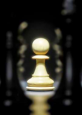 Chess Pawn on Reflective Surface