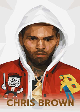 Chris Brown Polygonal Portrait