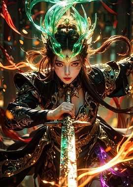 Fantasy Warrior Woman with Sword