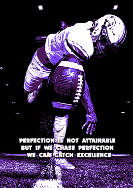 Football Player with Inspirational Quote