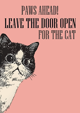 Paws Ahead Cat Door Sign