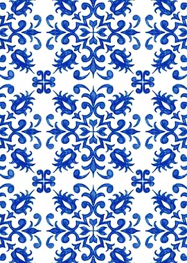 Blue and White Floral Pattern