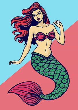 Pop Art Style Mermaid