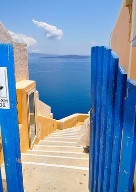 Santorini stairs to the sea
