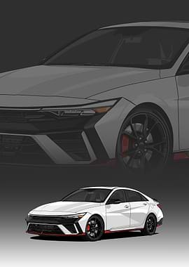 White sport car Illustration