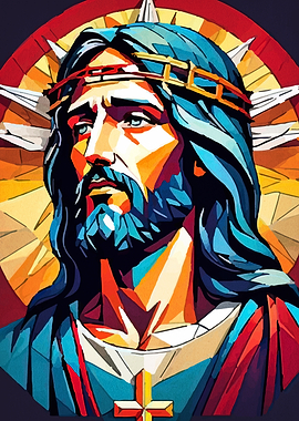 Jesus Christ Colorful Digital Art
