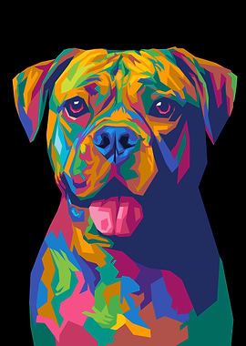 Colorful Dog Pop Art Portrait