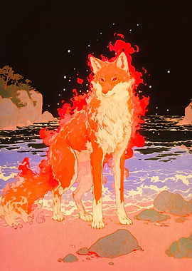 Flaming Fox on the Beach