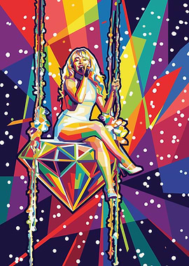 Madonna Woman on Diamond Swing Pop Art