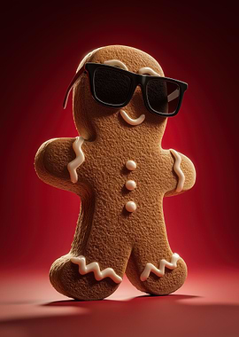Cool Gingerbread Man with Sunglasses