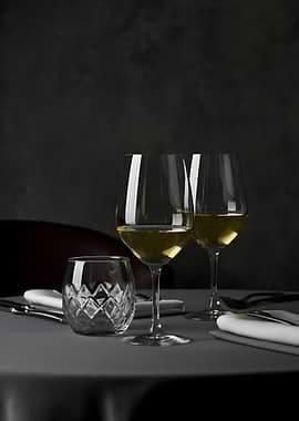 Elegant Wine Glasses on Table Setting