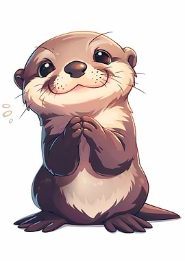 Cute Cartoon Otter Illustration