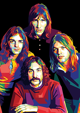 Pink Floyd Band Colorful Portrait