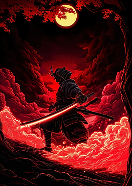 Samurai Warrior with Glowing Sword