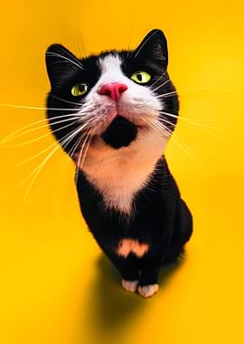 Surprised Tuxedo Cat