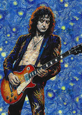 Guitarist in Van Gogh Style