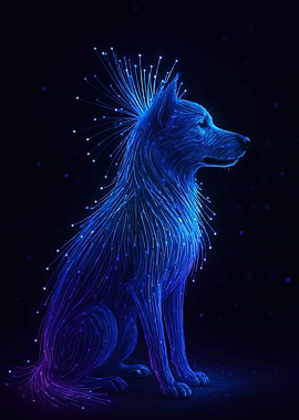 Neon Dog Digital Art