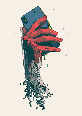 Melting Hand Holding Phone