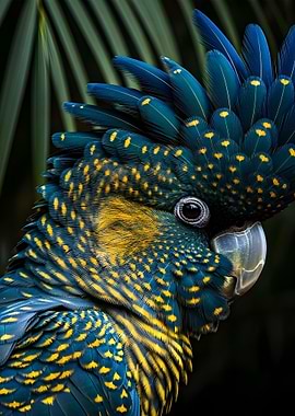Blue and Yellow Cockatoo Portrait