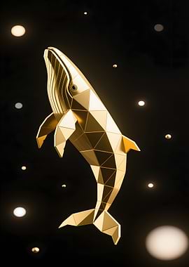 Golden Geometric Whale in Dark Space