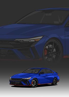 Blue sport car Illustration
